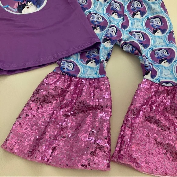 Vampirina Sequin Sparkly Purple pants outfit
